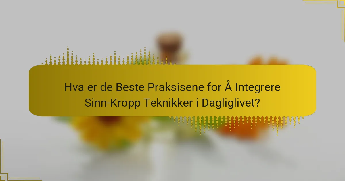 Hva er de Beste Praksisene for Å Integrere Sinn-Kropp Teknikker i Dagliglivet?