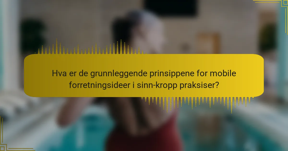Hva er de grunnleggende prinsippene for mobile forretningsideer i sinn-kropp praksiser?