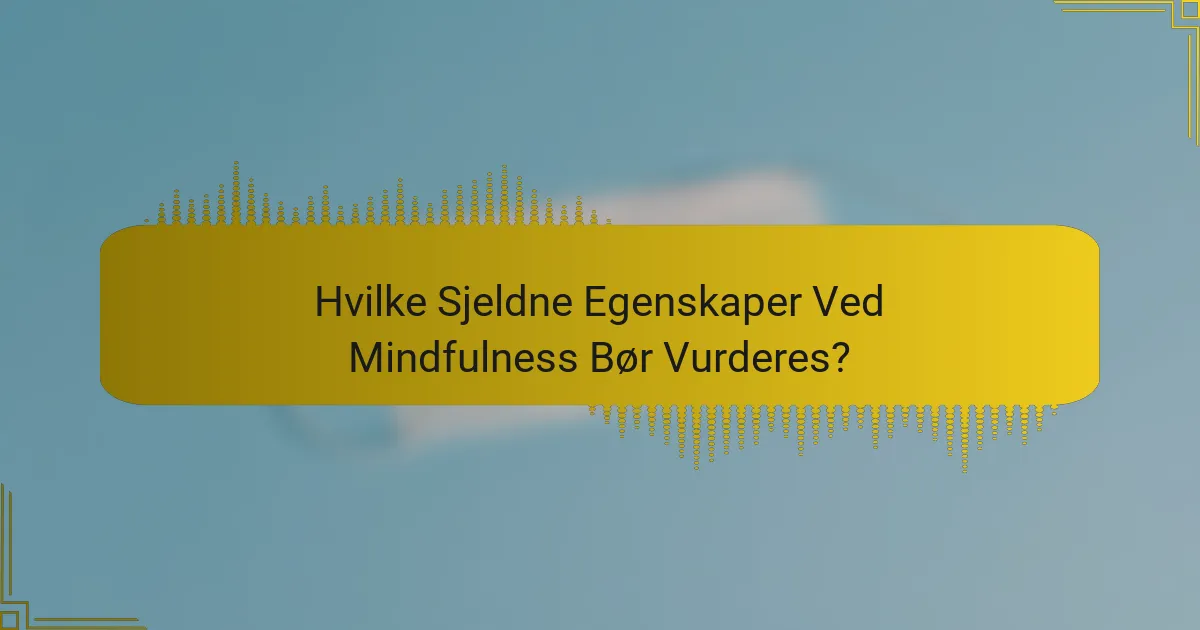 Hvilke Sjeldne Egenskaper Ved Mindfulness Bør Vurderes?