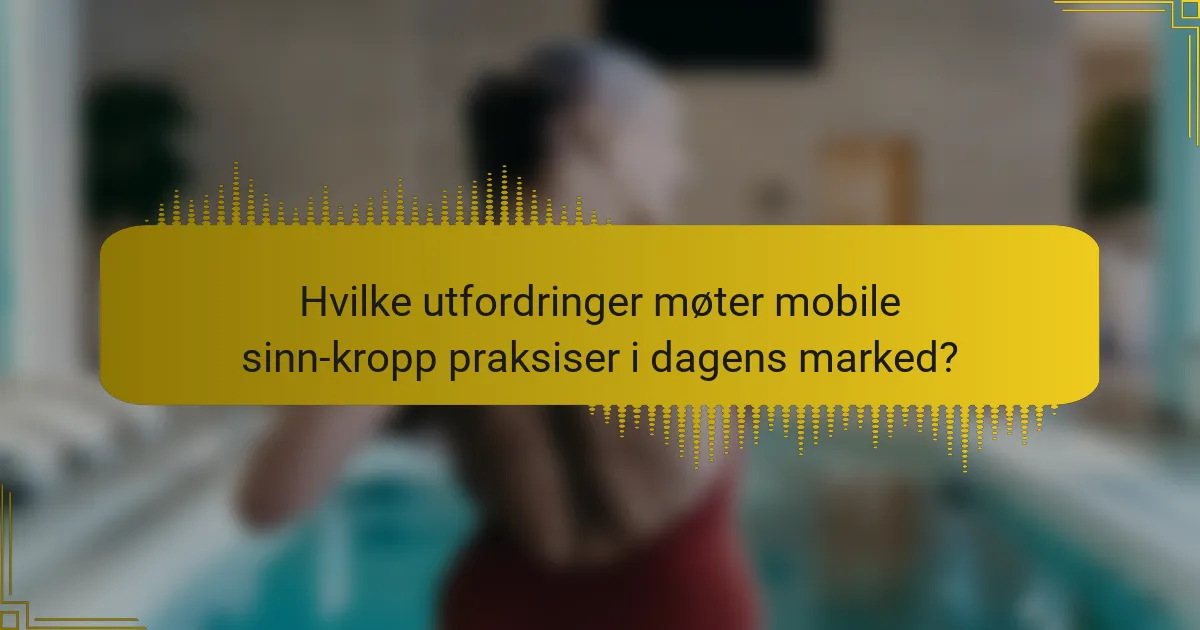 Hvilke utfordringer møter mobile sinn-kropp praksiser i dagens marked?